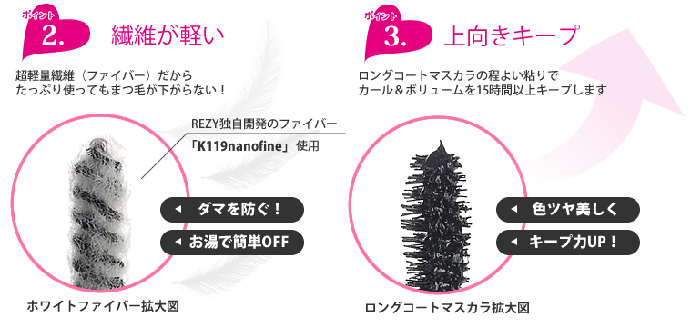 繊維が軽い！上向きキープ！